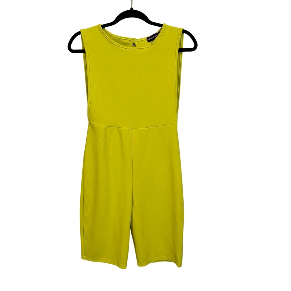 PrettyLittleThing Romper Size 8 Lime Green Sleeveless Short Jumpsuit Y2K Party